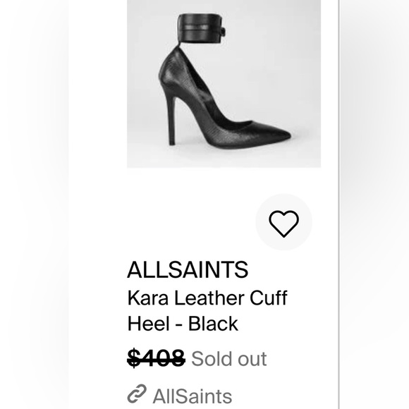 ALL SAINTS Leather Ankle Cuff Pointed Toe Textured high heels Women’s size 7 - Picture 2 of 15
